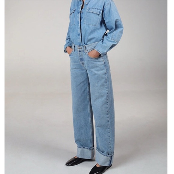 Etica Stanton Wide Leg High Rise Jeans Blue Wash Size 28 Vintage 90s Style” - Picture 6 of 7